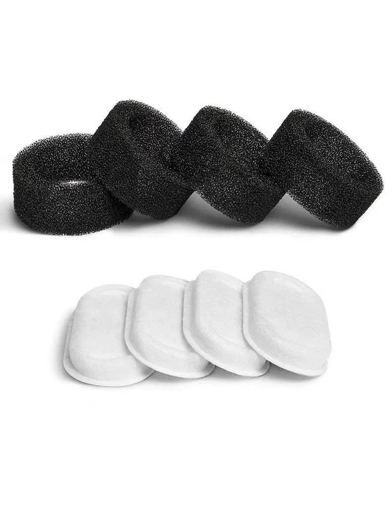 Water Feeder AdTec set of 4 black foam filter rings and 4 white filter pads for pet water dispenser