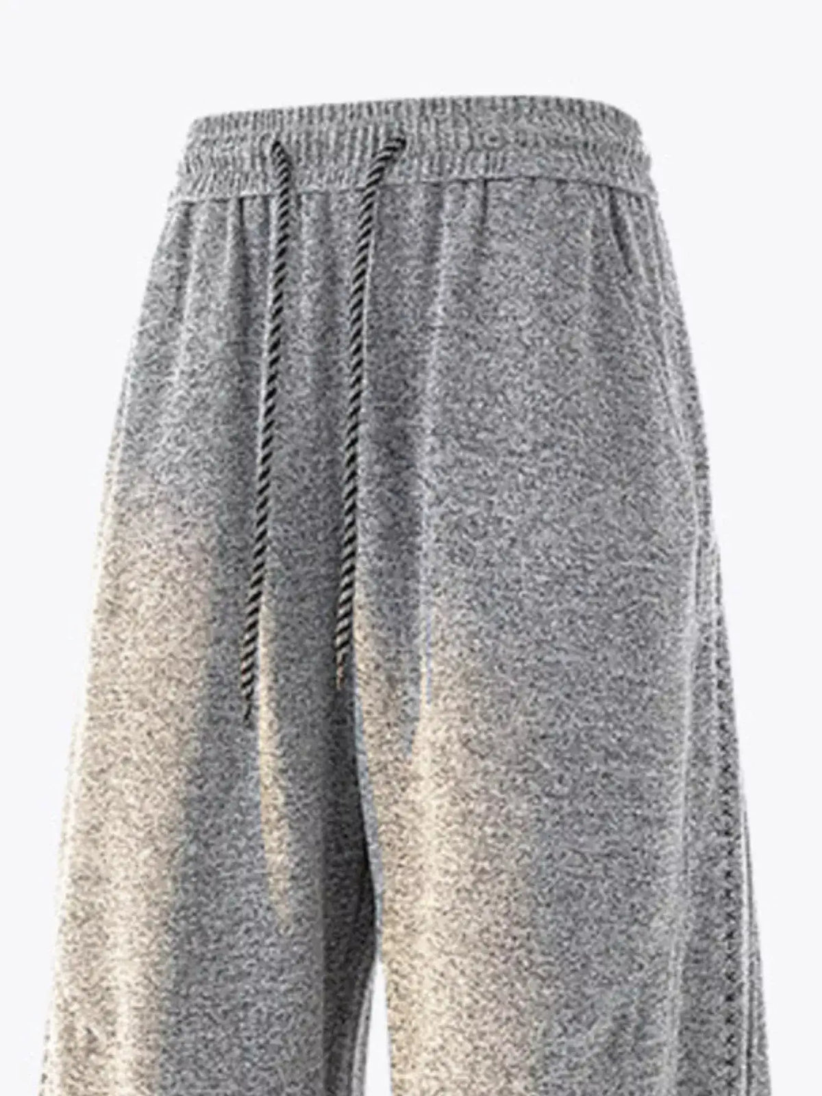 Men's Plus Size Thick Warm Tracksuit Set with Drawstring Pockets in heather gray fleece, Trendsi.