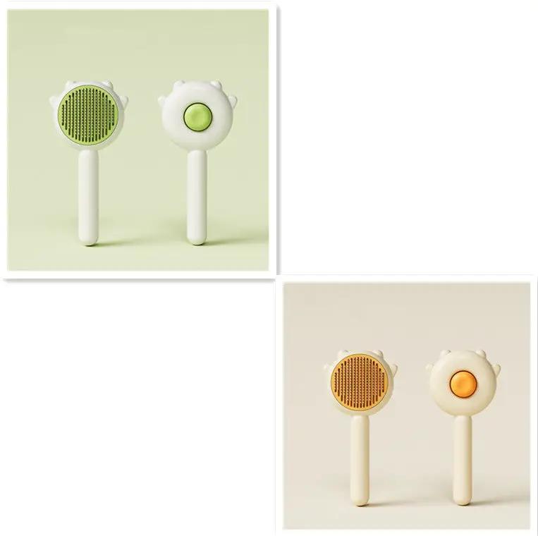 AdTec Cat Comb Massage Pet Magic Hair Removal Brush for cats and dogs; green and orange variants shown.