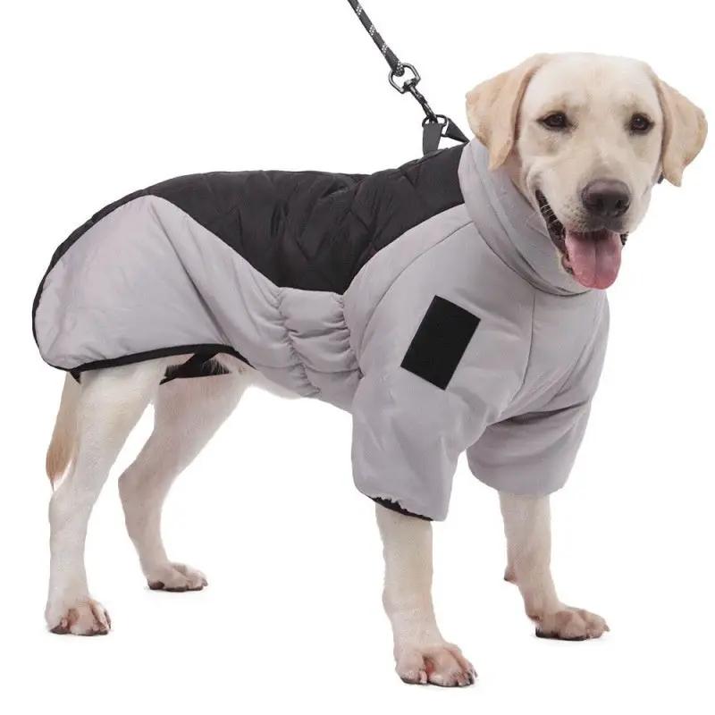 AdTec dog coat for medium/large dogs, waterproof grey and black winter jacket