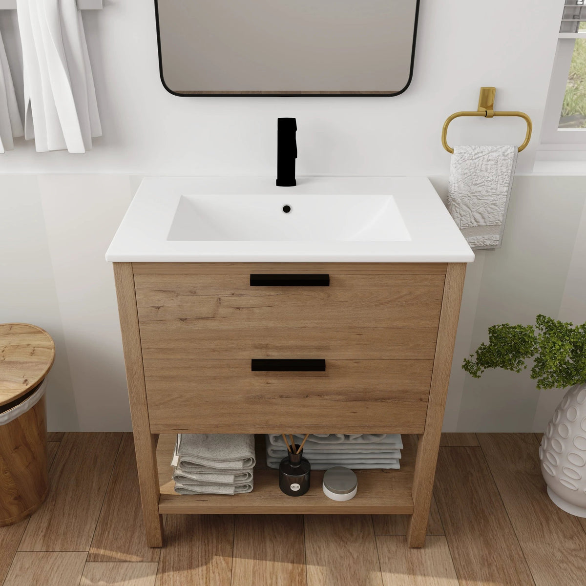30 Inch Bathroom Vanity Plywood With 2 Drawers by eprolo