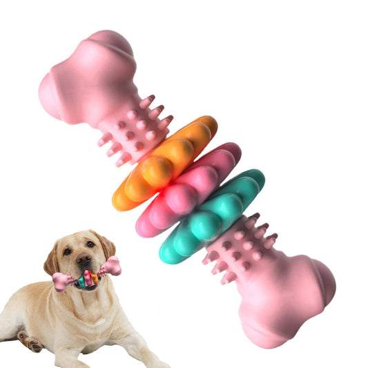 Jouet à Mâcher pour Chien Type Os Jouets de Nettoyage de Dents pour Chiens Os Indestructible en TPR Résistant à la Mastication et aux Morsures Jouets de Dentition Produits pour Animaux de Compagnie