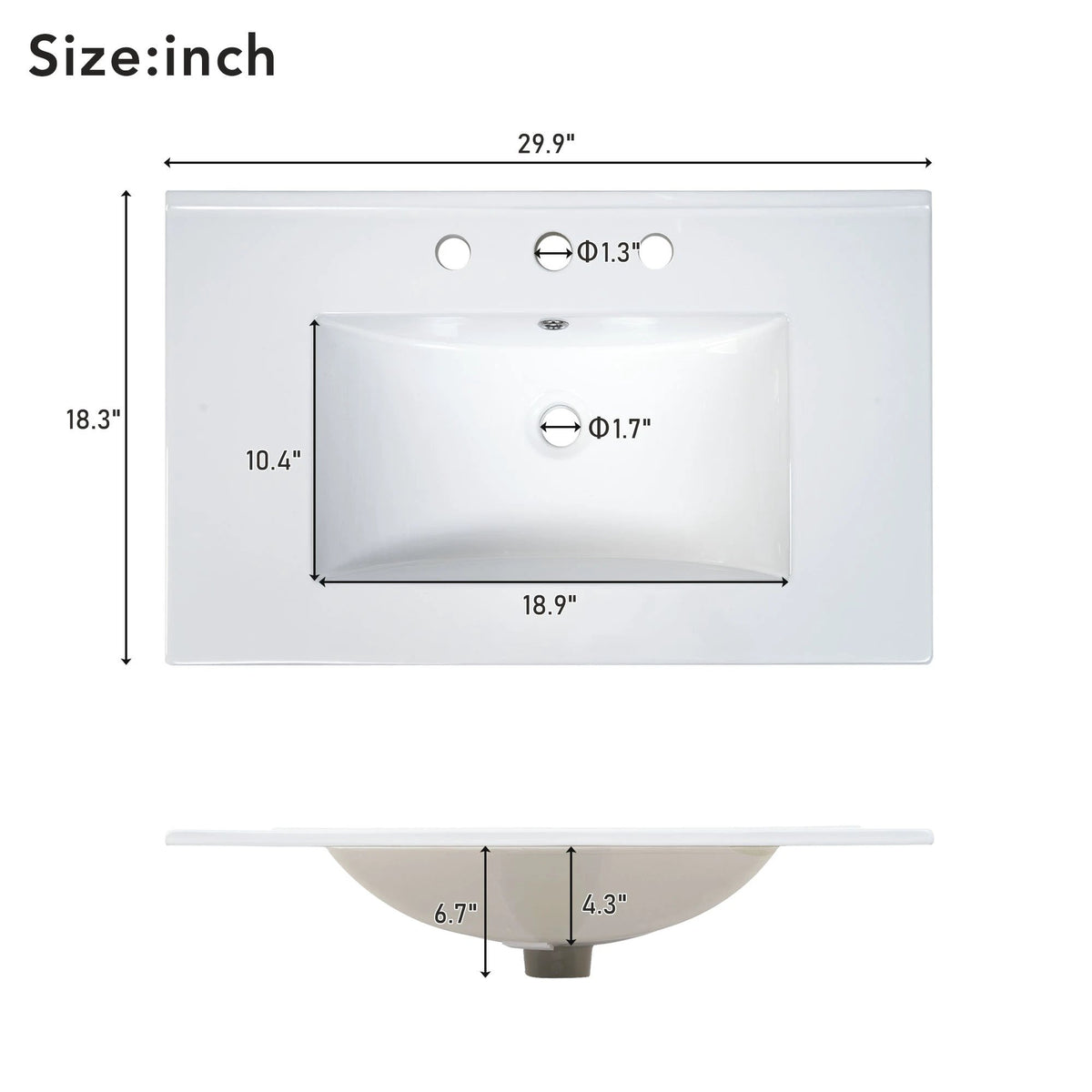 30-Inch Blue Bathroom Vanity with Ceramic Sink and Ample Storage - Ideal Choice for Small Bathrooms by eprolo