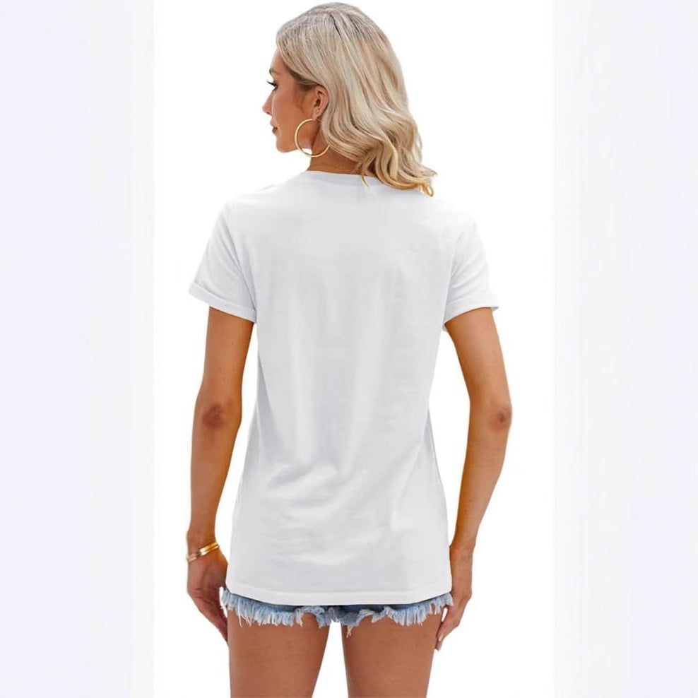 T-shirt femme à manches courtes motif tournesol haut d'été ample