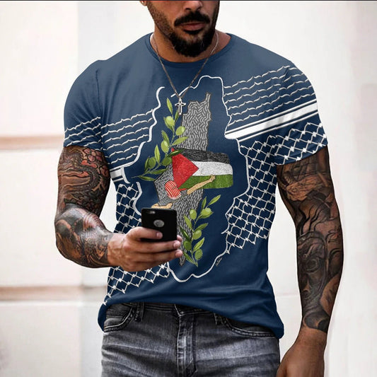 3D printed T-shirt men's summer Viking top casual short sleeved shirt by eprolo