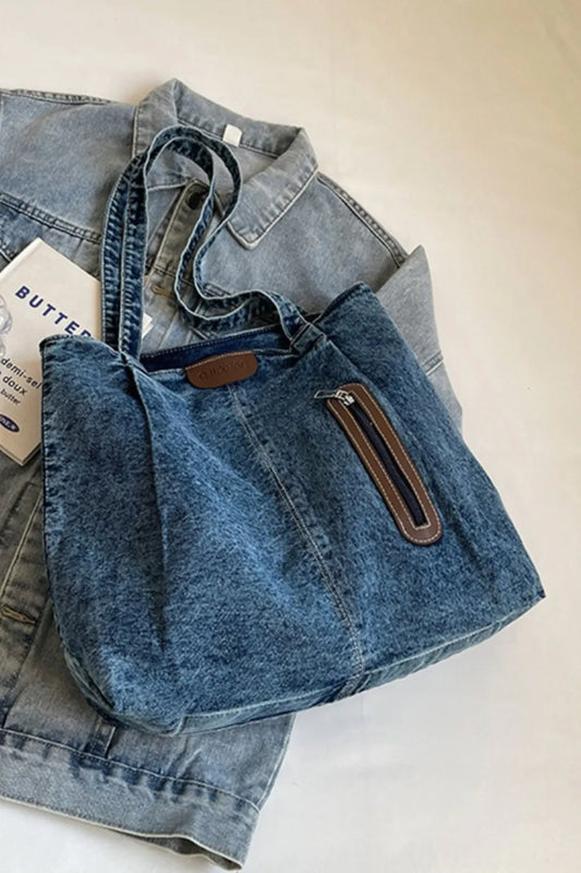 Sac cabas en denim moyen