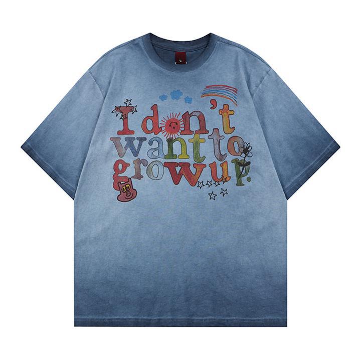 T-shirt à manches courtes imprimé lettres