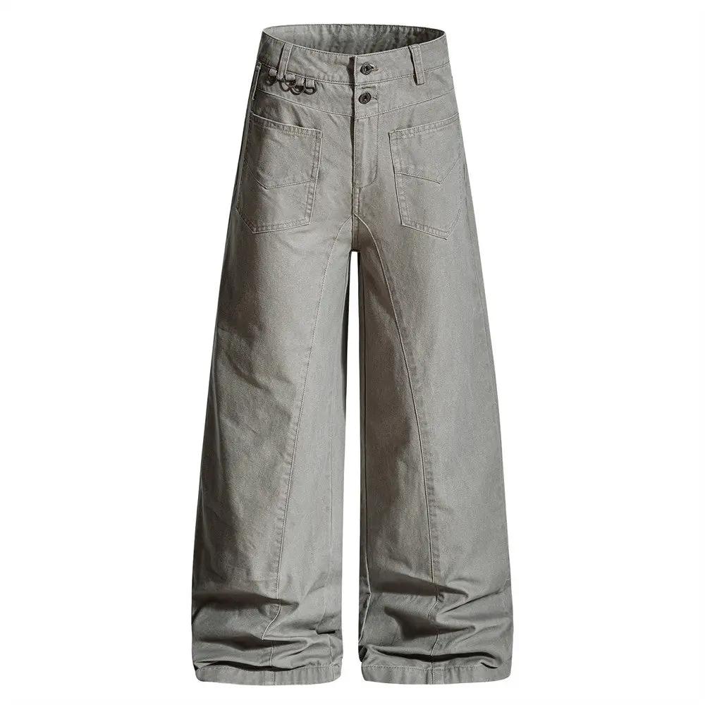 Loose wide-leg jeans in grey denim with a relaxed fit