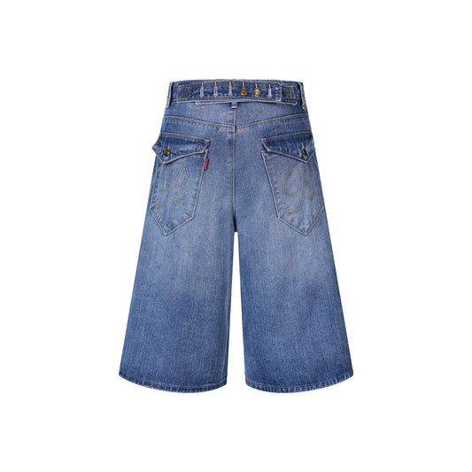 Pantalones cortos de mezclilla lavada