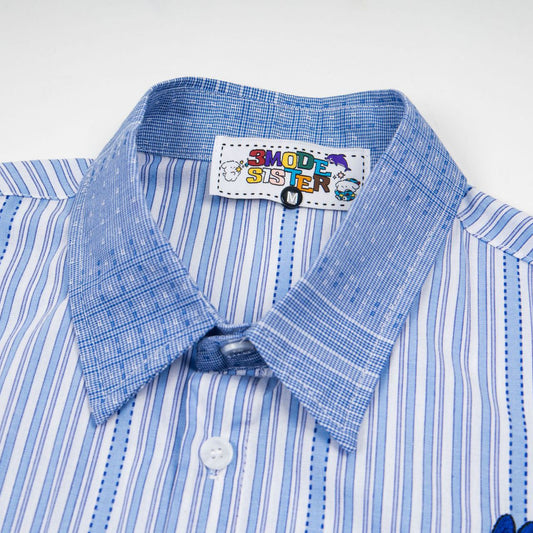 Rabbit Embroidered Short Sleeve Shirt
