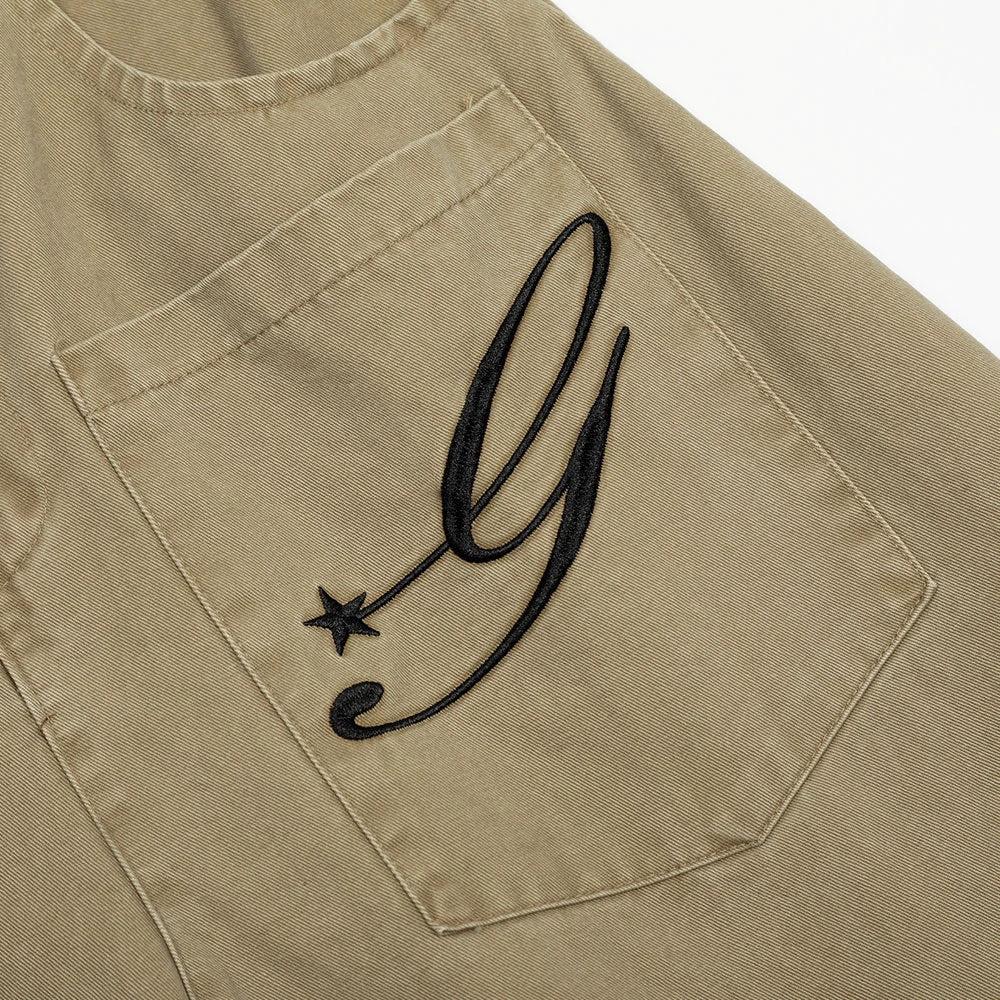 Washing Workwear Curved Knife Wide Leg Pants by eprolo