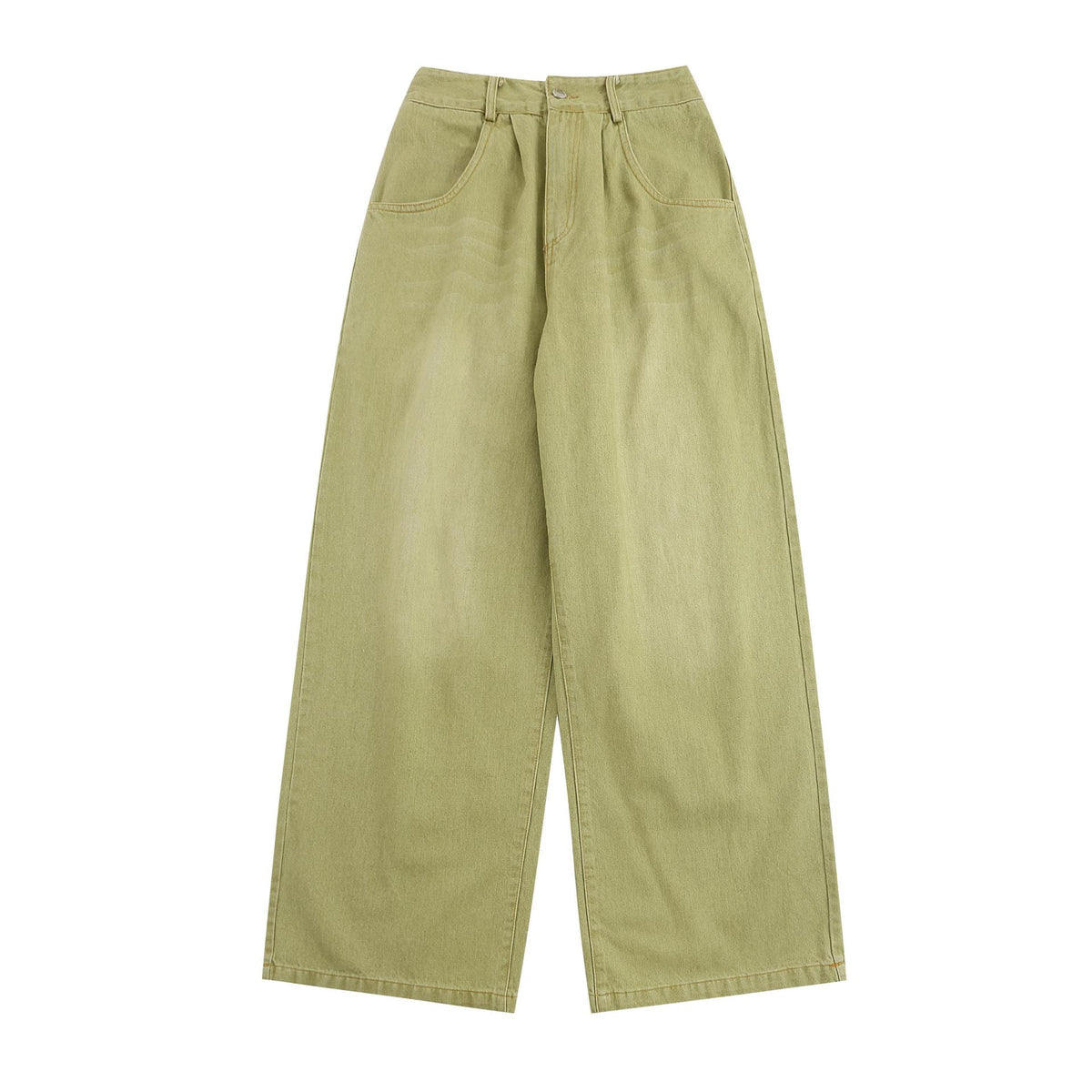 Washed curved knife jeans olive-green denim by eprolo
