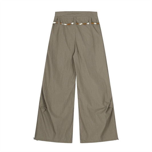 Beaded Woven Waistband Workwear Casual Pants by eprolo