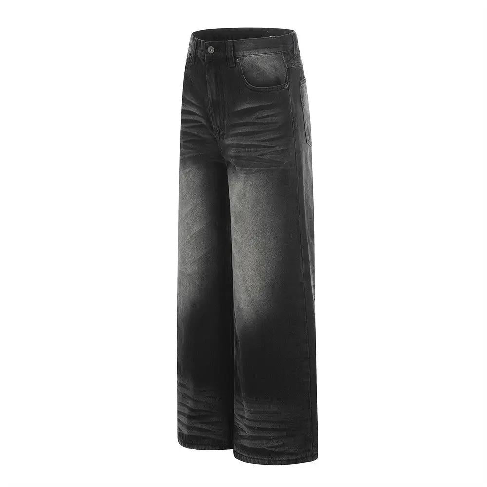 Denim straight-leg jeans by eprolo, dark washed casual wear pants