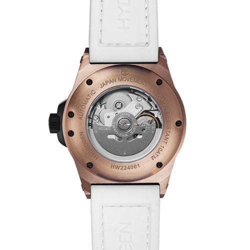 Otto White Rose Gold watch, rose-gold case with white strap, PrimeCanada.Store