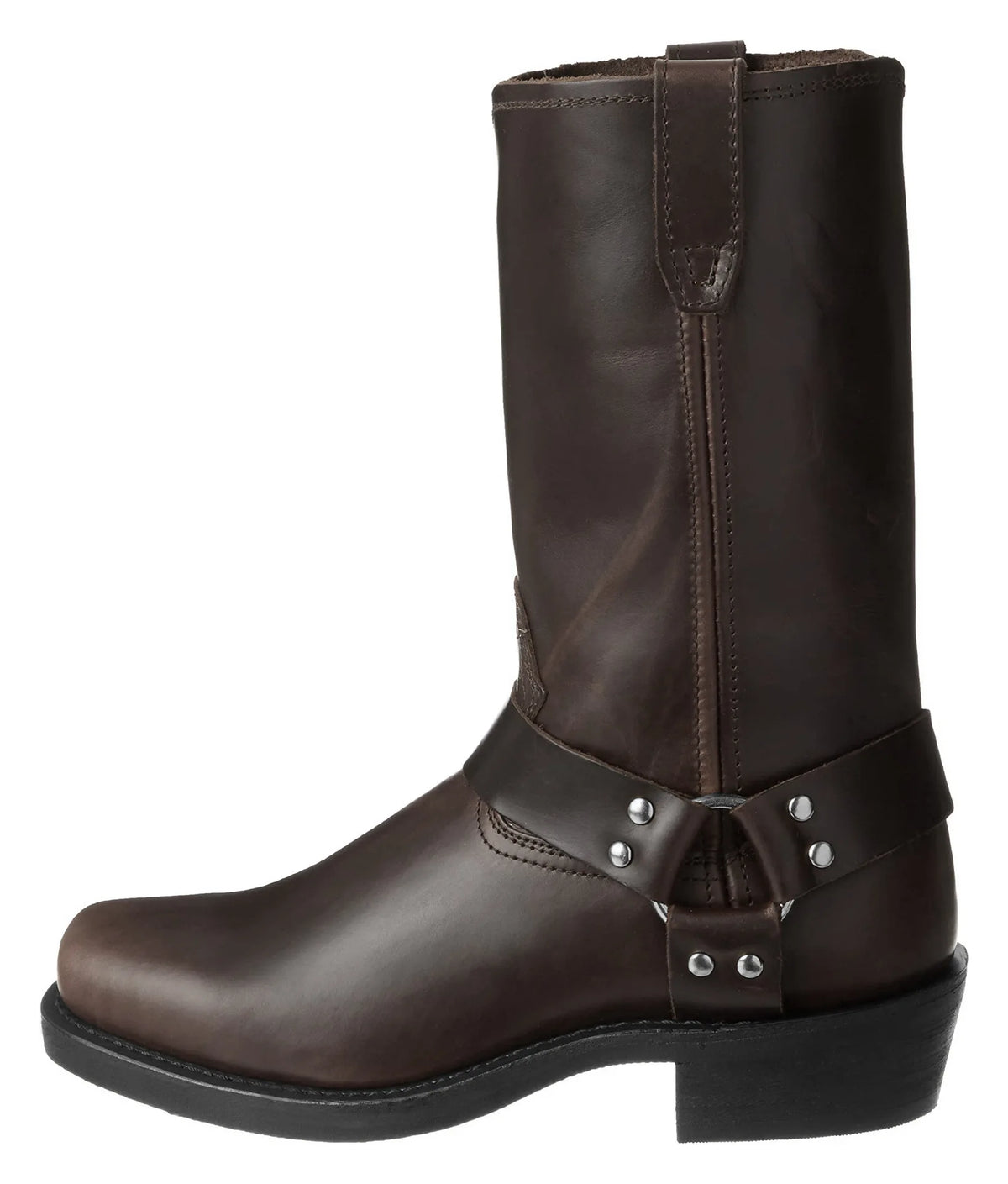 Lightweight handmade brown leather cowboy boots with an ankle strap and metal studs, PrimeCanada.Store