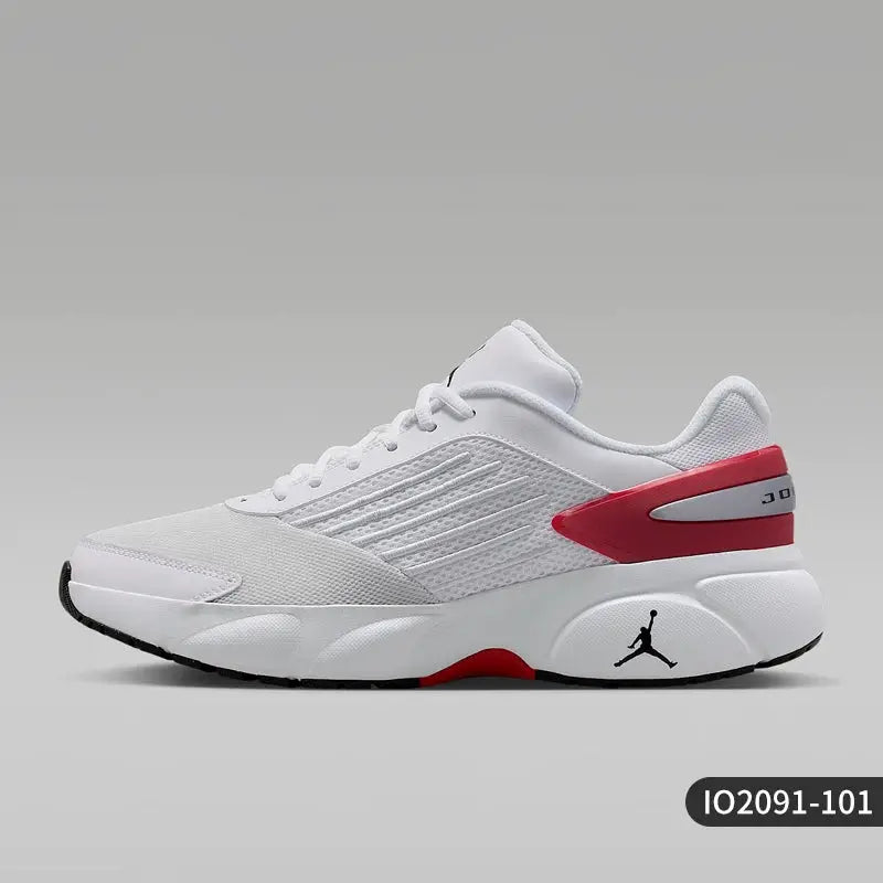 Jordan Jumpman men's white low-top cushioned durable casual shoes IO2091-101 with red heel accent