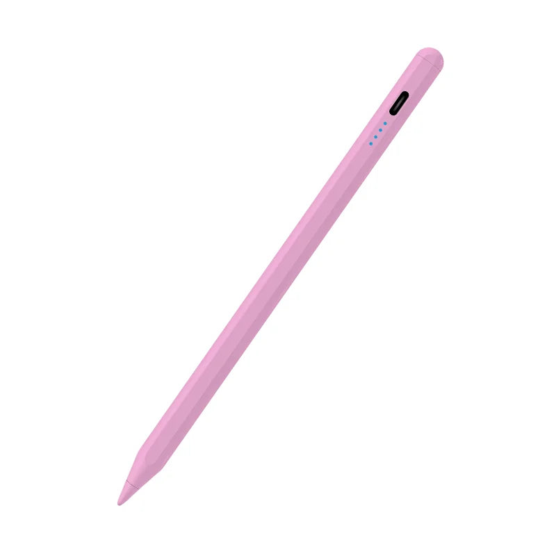 Universal stylus pen in pink with LED indicators for tablets and smartphones