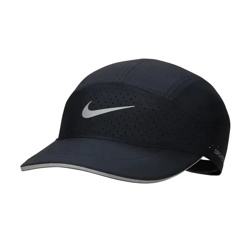 Nike black baseball cap with perforated panels and white swoosh logo