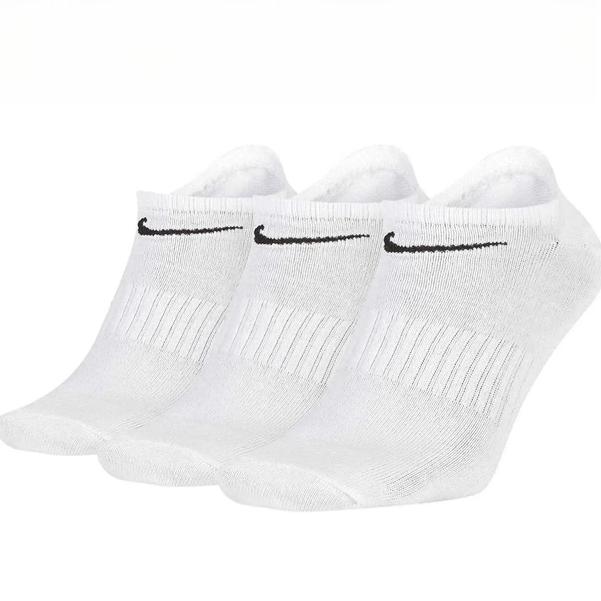 Nike white short-cuff basketball socks, 3-pack with black swoosh logo