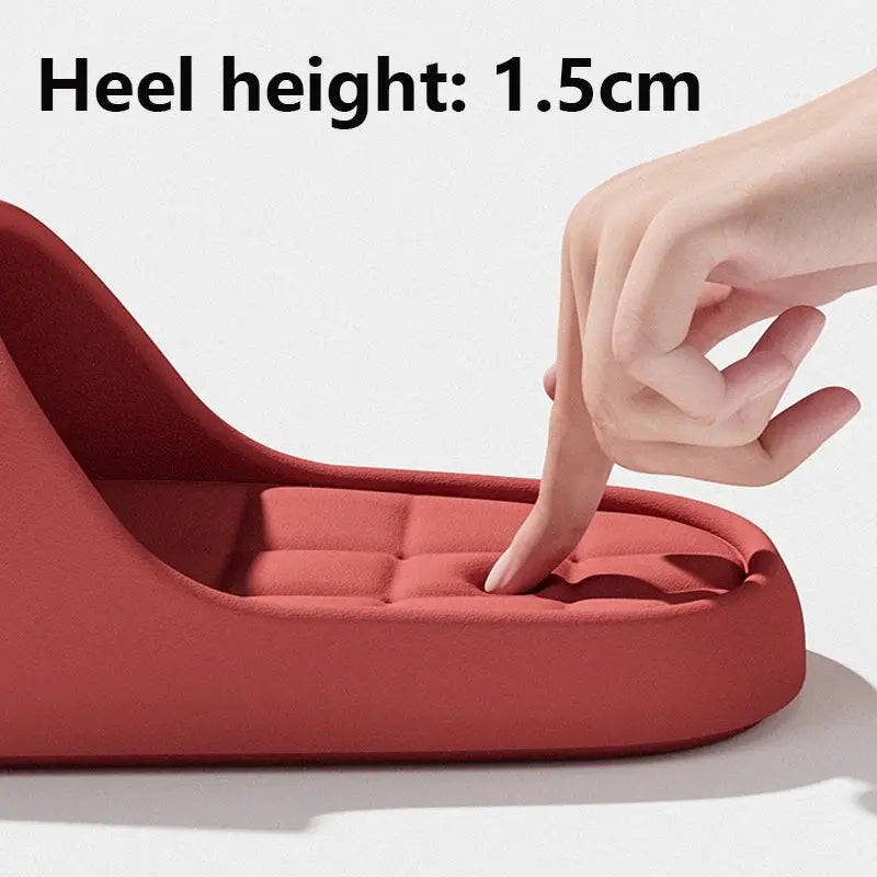 Red unisex slide sandal with cushioned insole for indoor and outdoor use