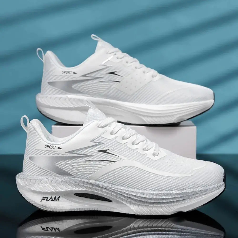 Flam Athletic Running Shoes, white, lightweight breathable design by PrimeCanada.Store — 2 shown