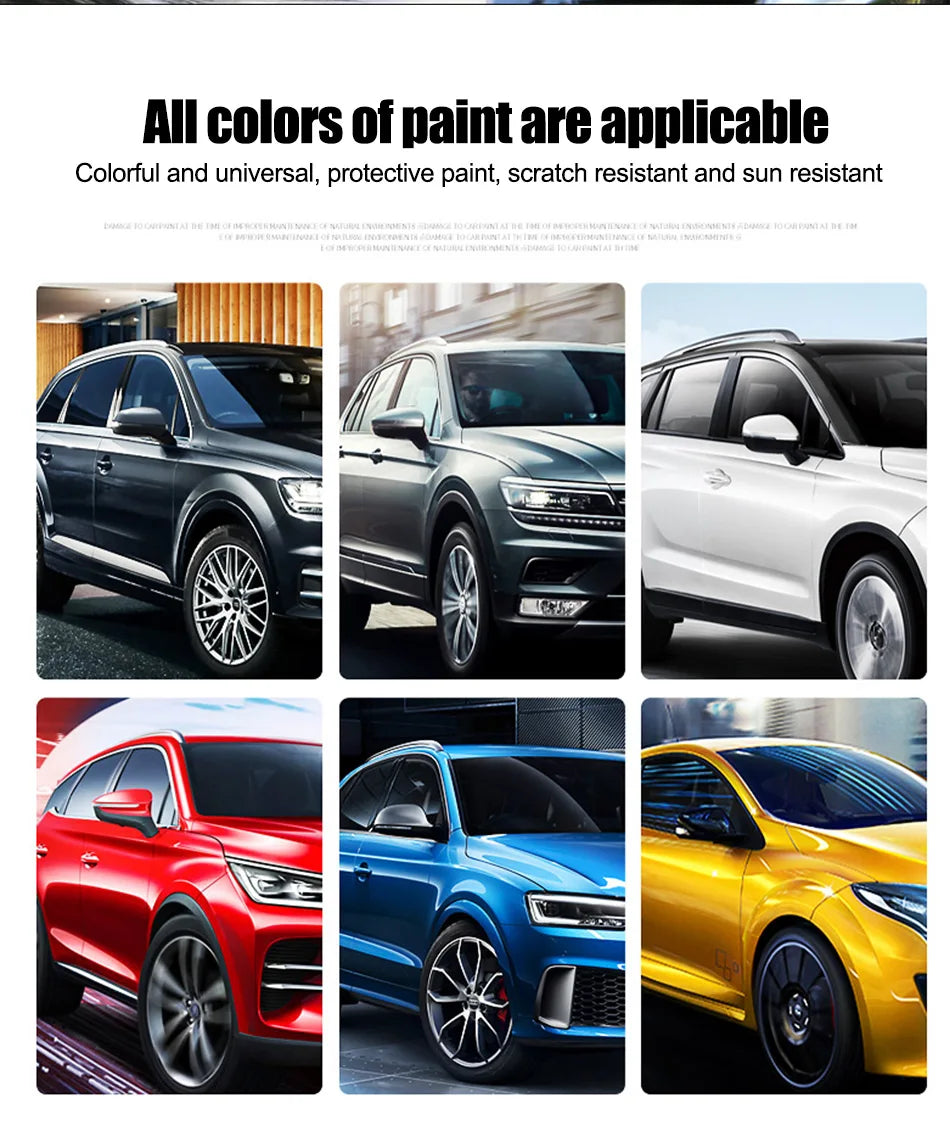 Ceramic nano coating sealant for cars; 6 colorful vehicles in a collage