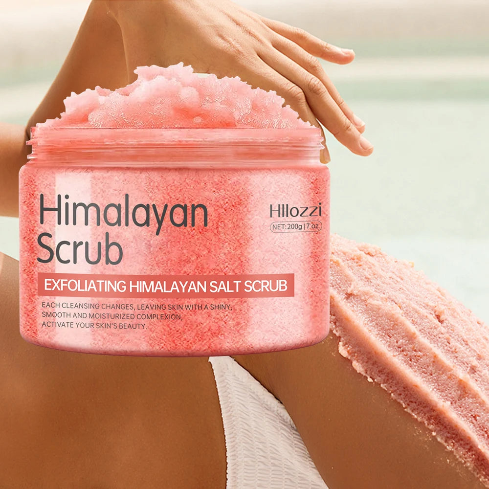 Himalayan salt scrub jar, pink exfoliating formula, PrimeCanada.Store