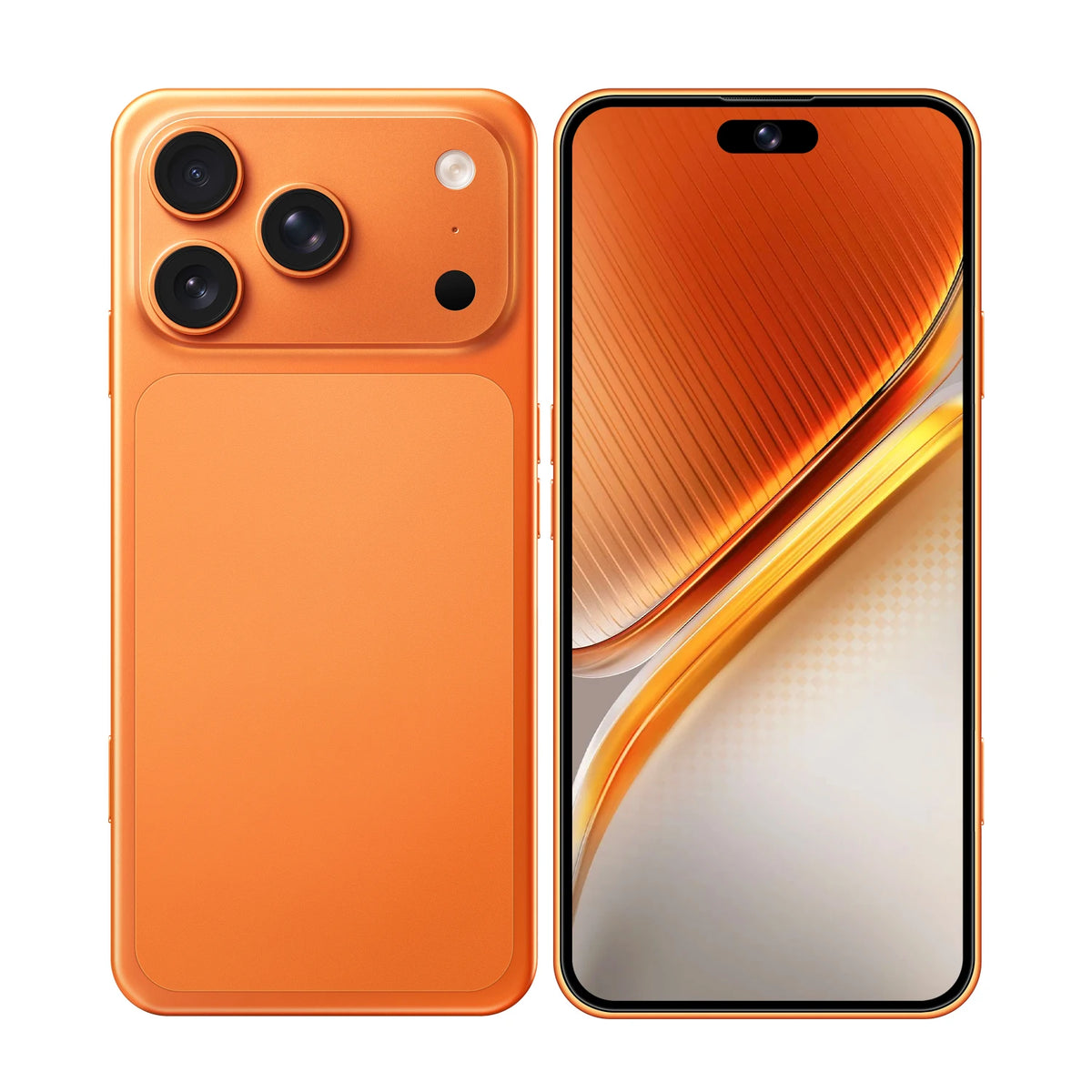 IVMI 17Pro Max orange Android smartphone with 6.7-inch display and triple rear cameras