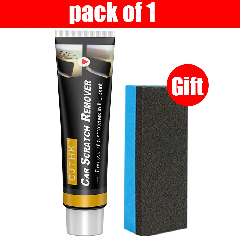 Car Scratch Remover tube and blue-edged sponge, 2-piece kit, gift included