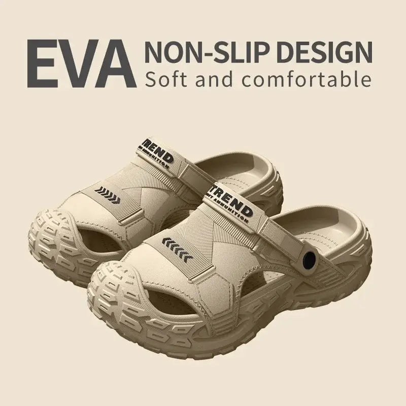 Aurelia Men Lightweight EVA Sandals With Cushioned Arch Support in beige