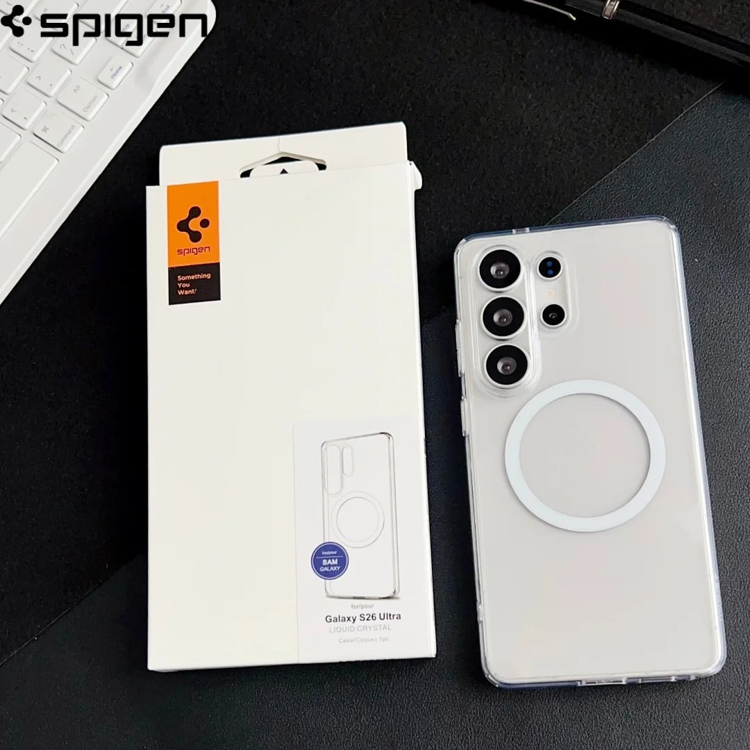 Spigen PC Matte Magnetic Crystal Clear case for Samsung Galaxy S26 Ultra; transparent, MagSafe compatible