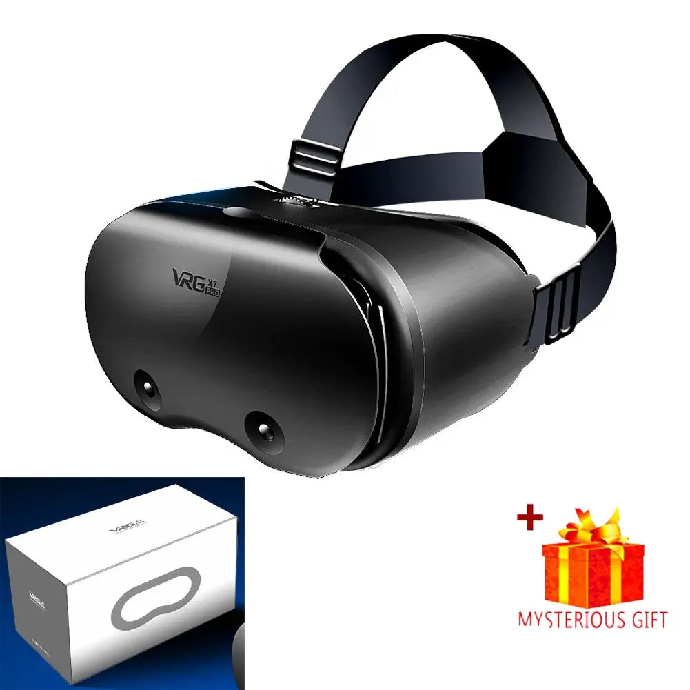 Black VR headset with adjustable strap and packaging box from PrimeCanada.Store