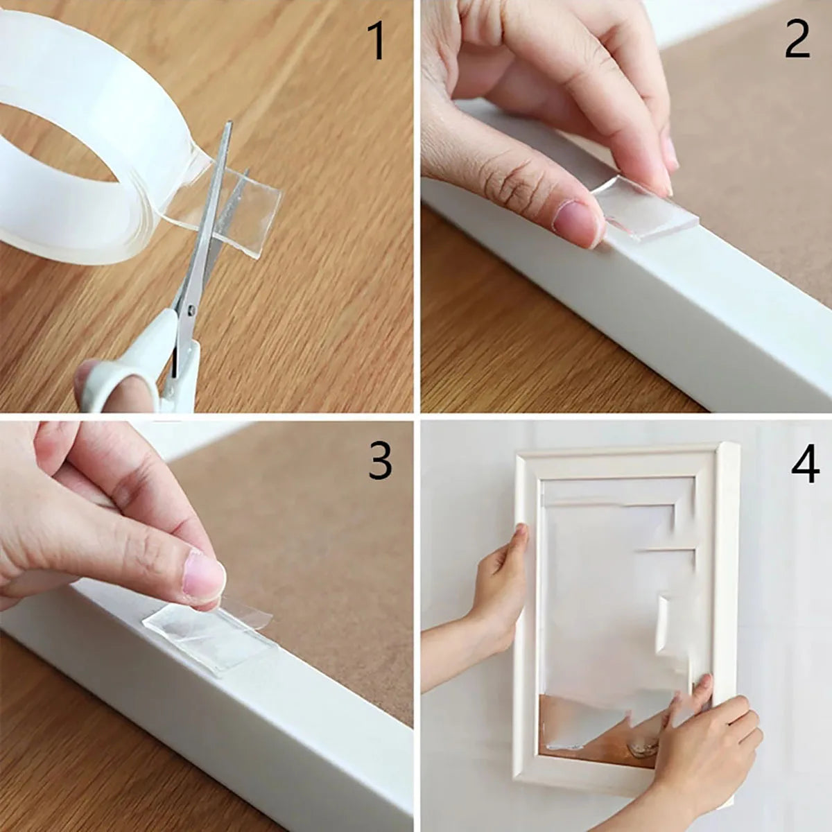 Recherché Nano Double-Sided Adhesive Tape, transparent, ultra-strong for mounting frames