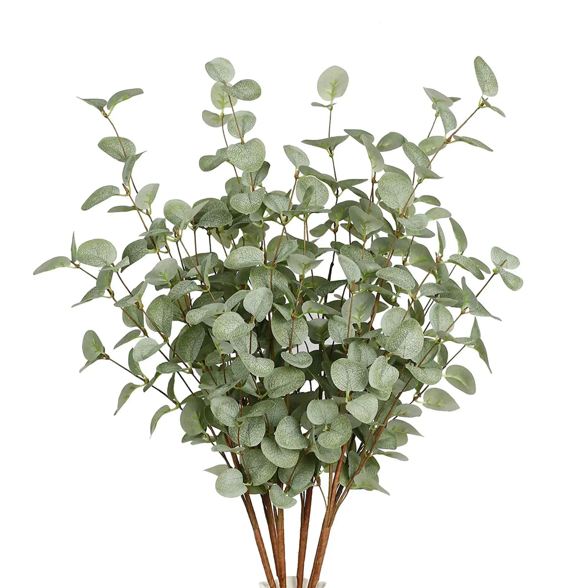 Artificial eucalyptus stems with dusty green, coin-shaped leaves for vase decor