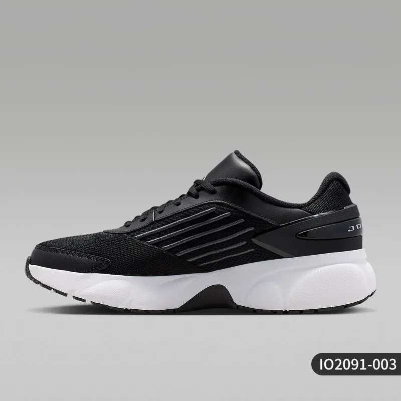 Jordan men's black low-top sneakers with cushioned white sole