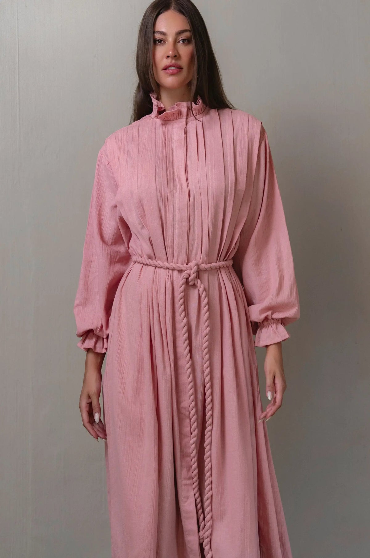 Yasmina Ruffle Linen Dress-4