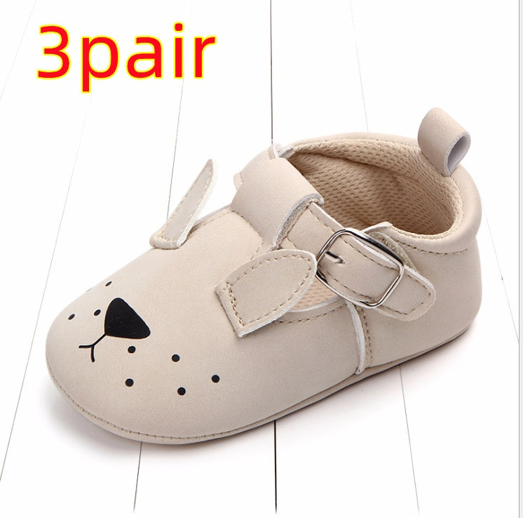 Zapatos de bebé de dibujos animados de primavera y otoño, cuero mate, antideslizantes, suela blanda, para bebés, venta al por mayor 0884