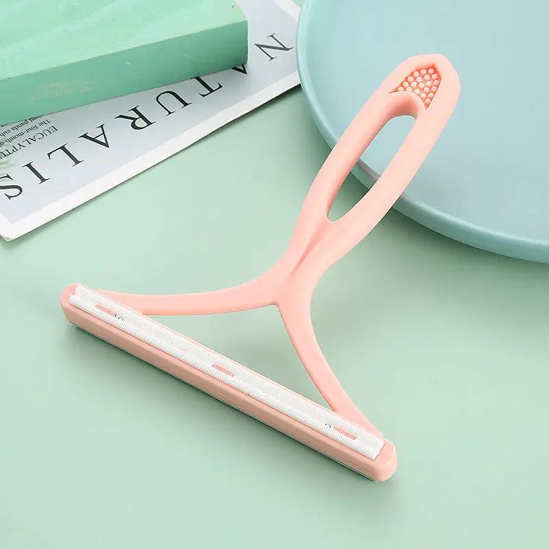 Silicone double-sided pet hair remover, pink lint cleaner for clothes and carpets