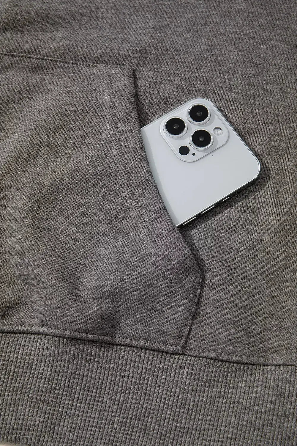 Halloween Ghost Print Mineral Wash Oversize Hoodie in gray with a front pocket