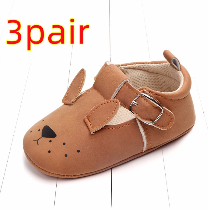 Zapatos de bebé de dibujos animados de primavera y otoño, cuero mate, antideslizantes, suela blanda, para bebés, venta al por mayor 0884