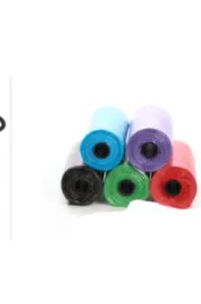 Dog poop bags, assorted colors, multiple rolls for pet waste cleanup