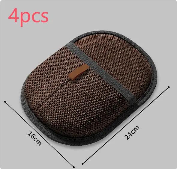 AdTec Pet Hair Remover Gloves, 4-pack brown mesh deshedding mitts for dogs, cats, rabbits