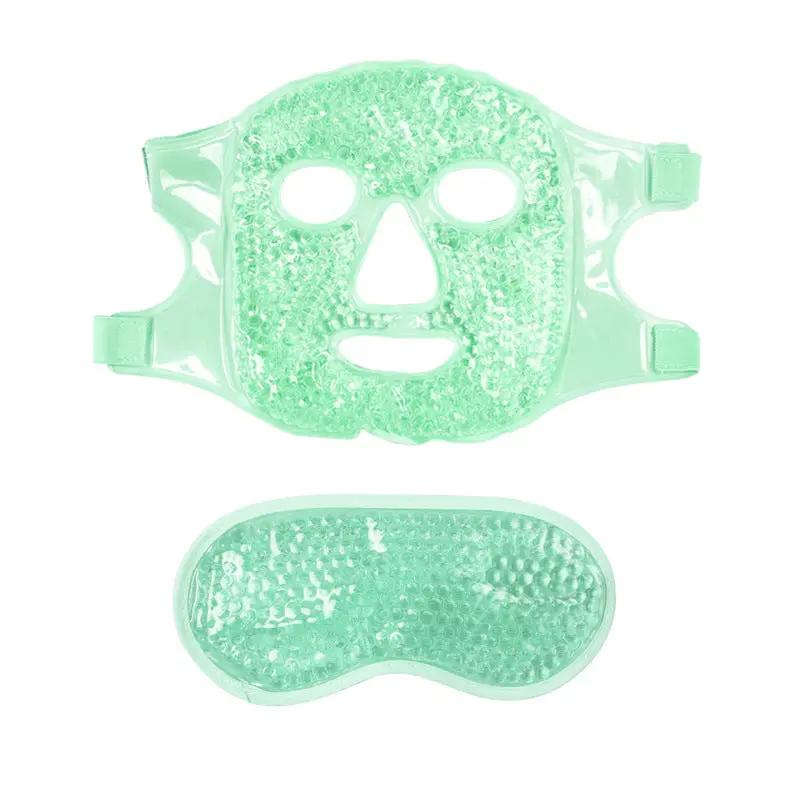 AdTec mint green gel eye mask; 2-piece hot-cold eye care set with gel insert.