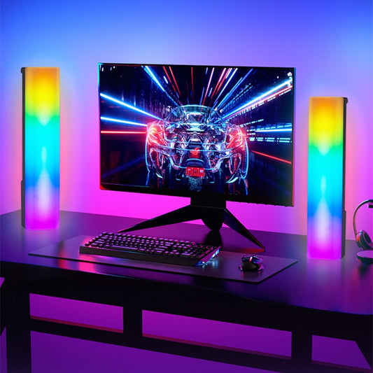 Lampe d'ambiance 3D RGB avec reconnaissance de lumière pour table, lampe de couleur, rythme musical activé par la voix, décoration d'intérieur pour jeux sur PC, cadeaux de Noël.