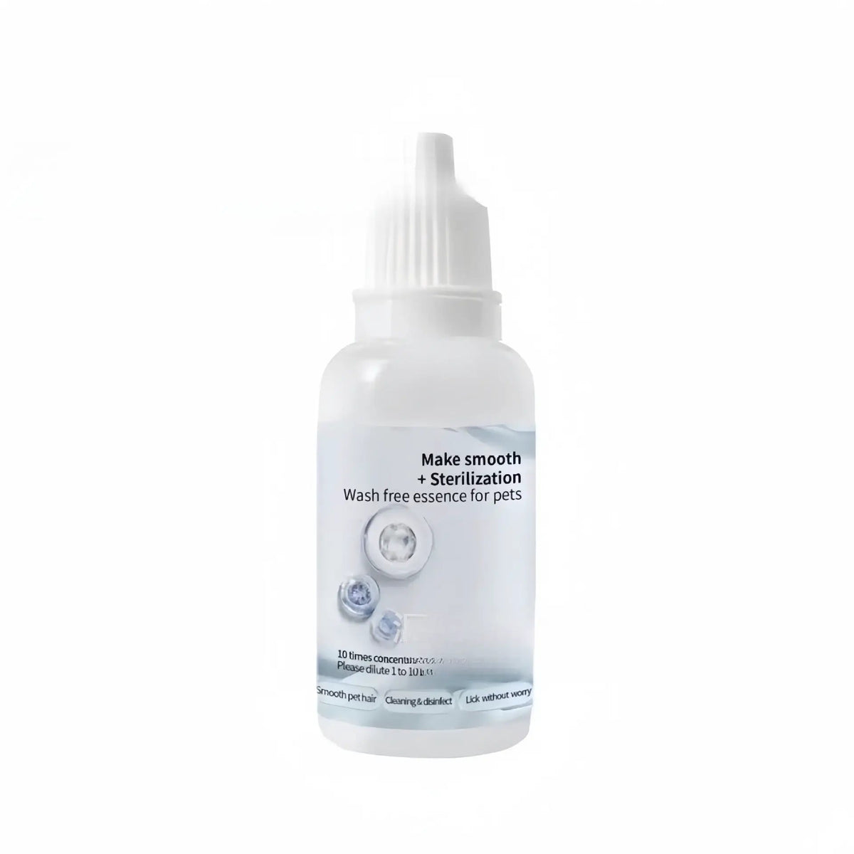 Pet spray bottle, white plastic with nozzle, for grooming and detangling hair