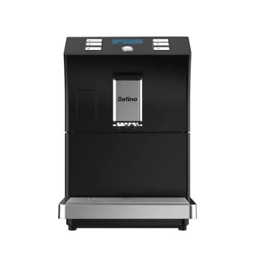 Super Automatic Espresso & Coffee Machine in black with stainless steel tray and Dafino branding