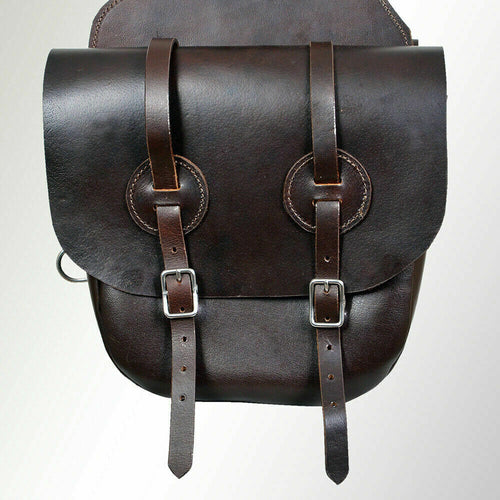 Bolsa de cuero occidental para silla de caballo, equipo de equitación, marrón