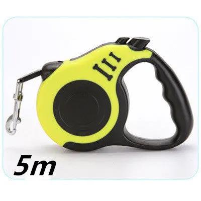 Pet Automatic Telescopic Traction Rope leash by AdTec, yellow and black, 5m length