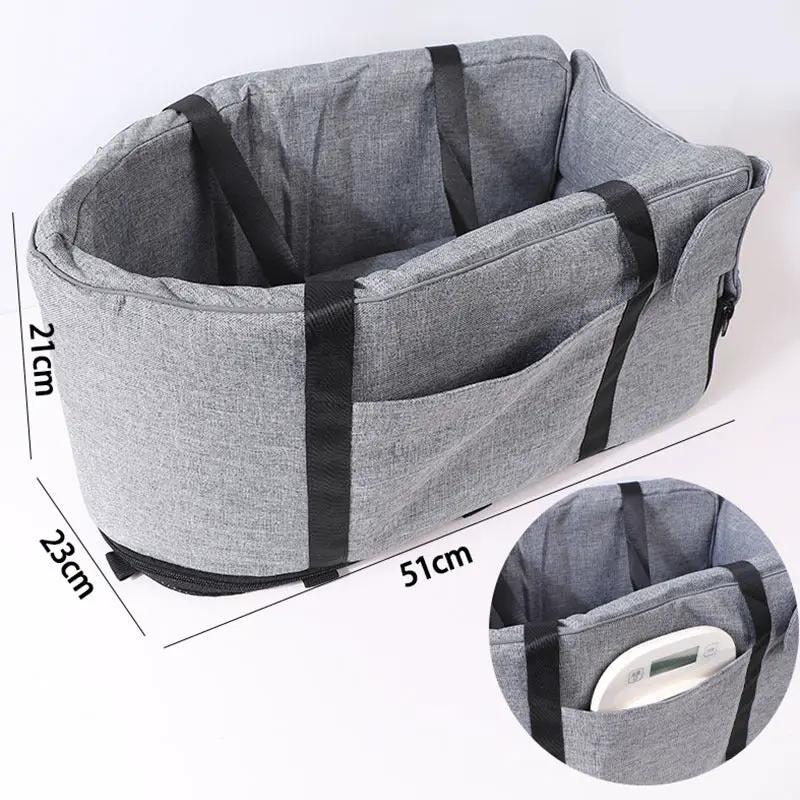 Outdoor Pet Kennel Four Seasons Universal by AdTec, soft grey fabric with black straps, 51x23x21 cm